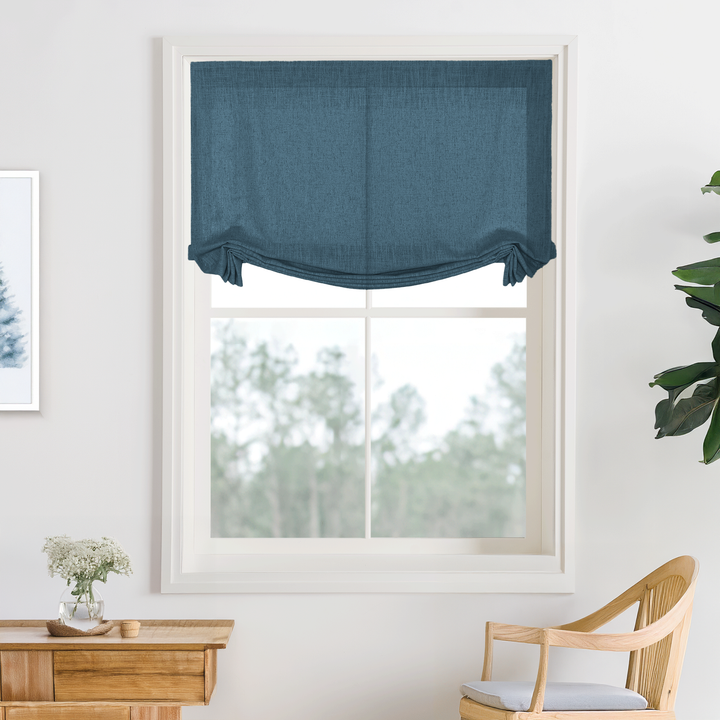 Kelly Linen Roman Shades & Blinds | Swag