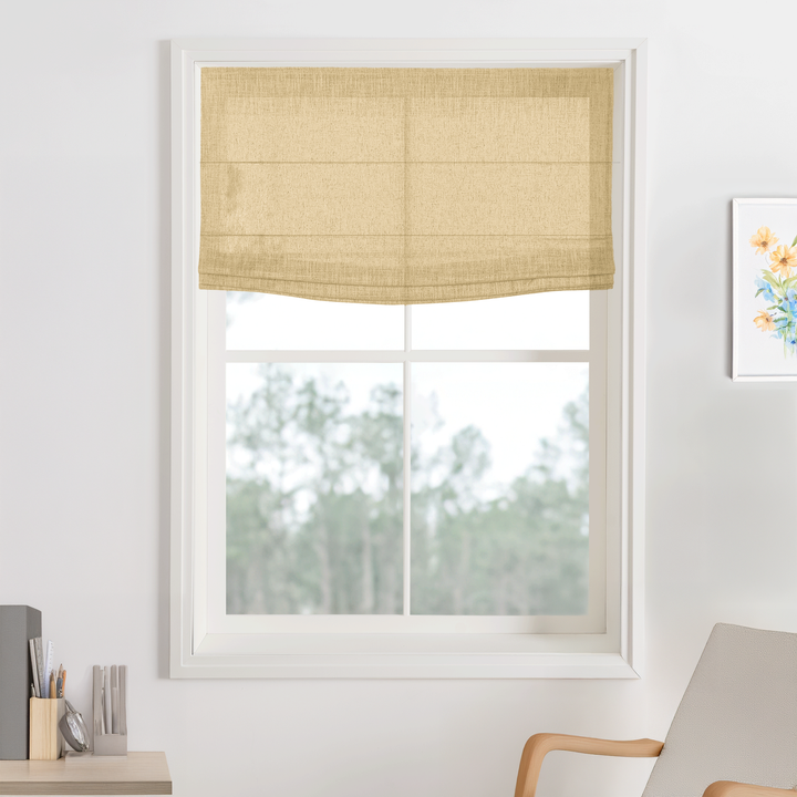 Kelly Linen Roman Shades & Blinds | Flat Fold