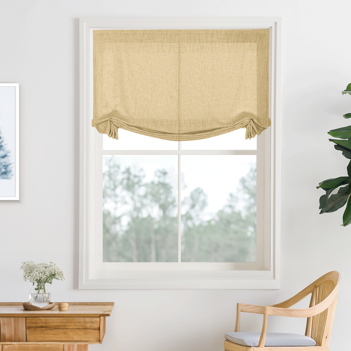 Kelly Linen Roman Shades & Blinds | Swag