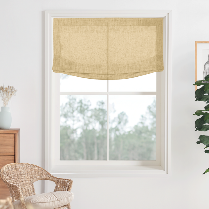 Kelly Linen Roman Shades & Blinds | Relaxed