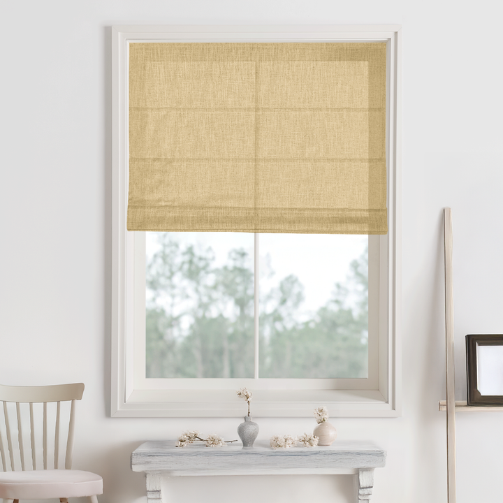 Kelly Linen Blackout Roman Shades & Blinds | Fold