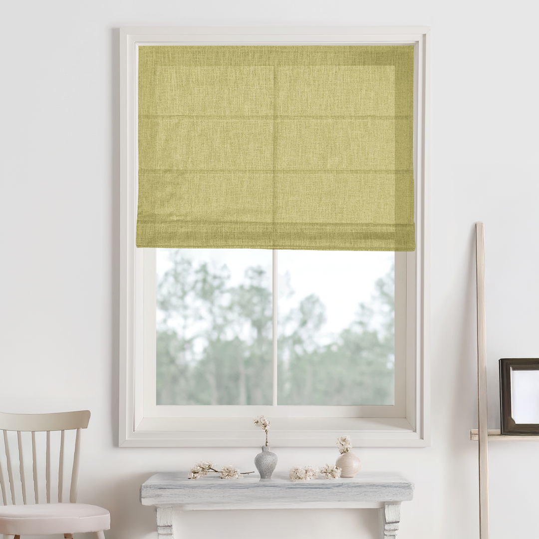 Kelly Linen Blackout Roman Shades & Blinds | Fold