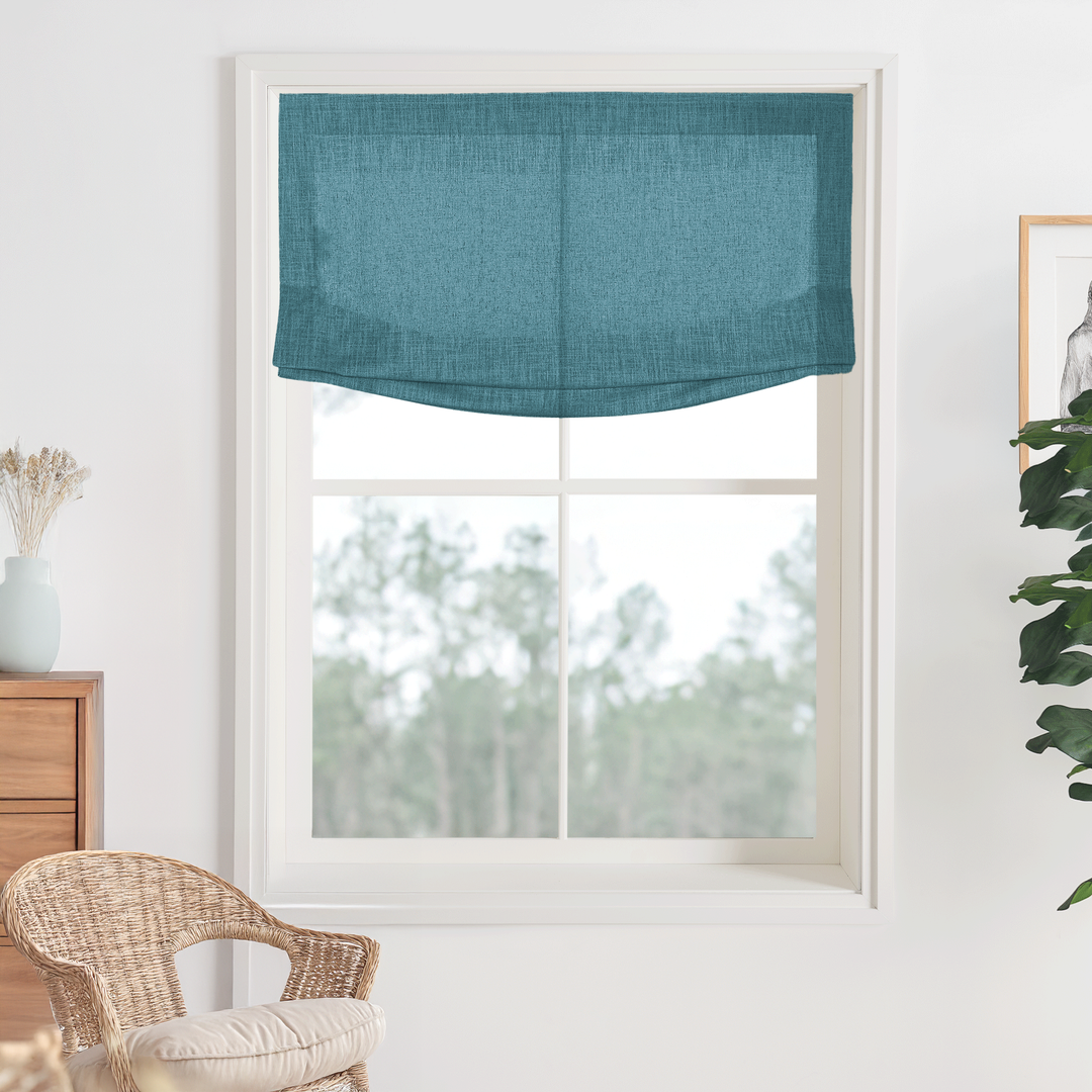 Kelly Linen Roman Shades & Blinds | Relaxed