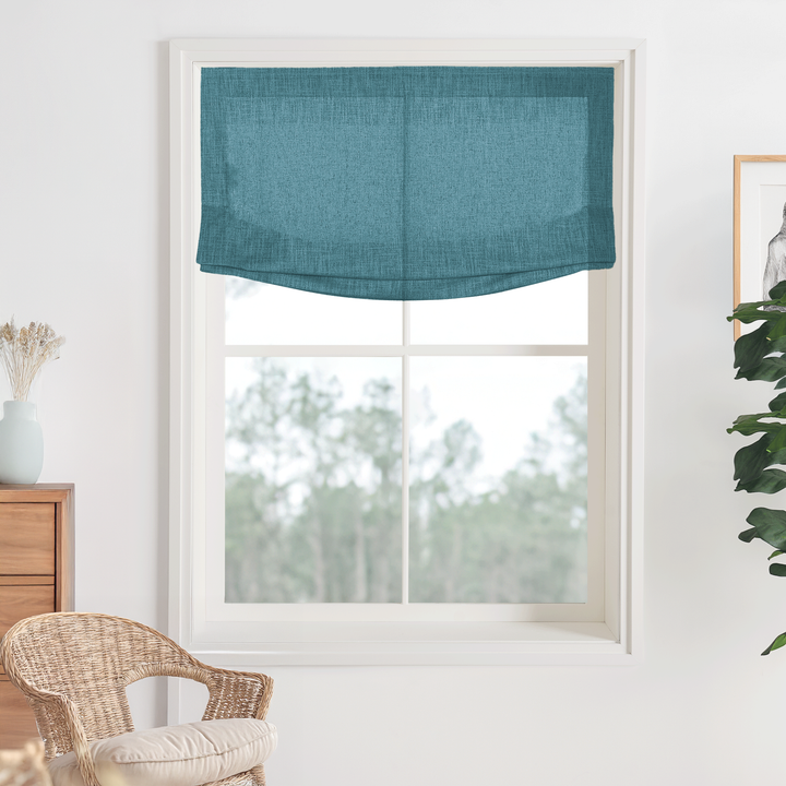 Kelly Linen Roman Shades & Blinds | Relaxed