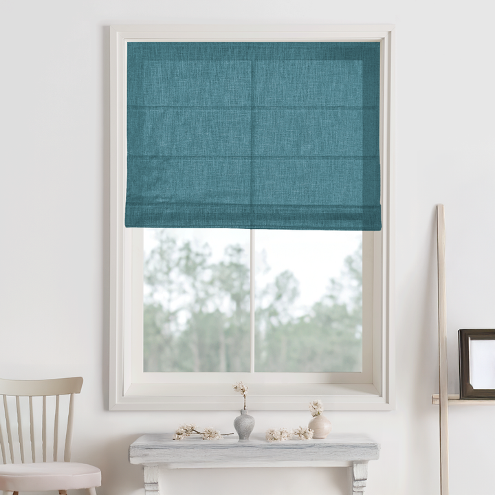 Kelly Linen Blackout Roman Shades & Blinds | Fold