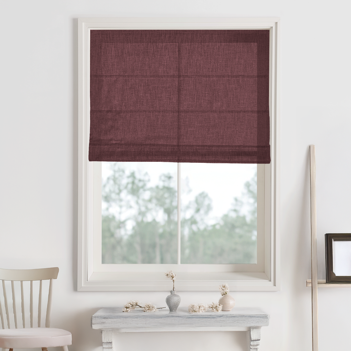 Kelly Linen Blackout Roman Shades & Blinds | Fold