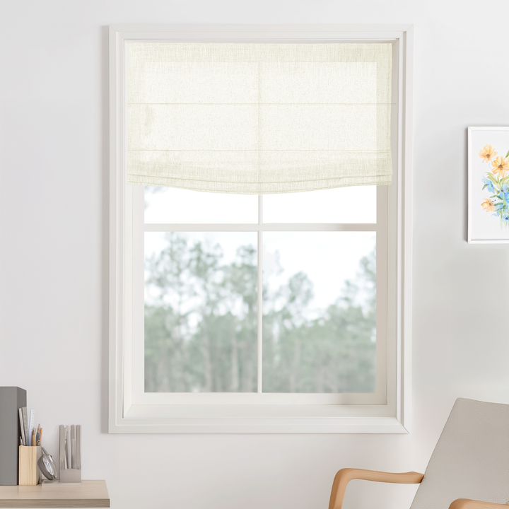 Kelly Linen Roman Shades & Blinds | Flat Fold