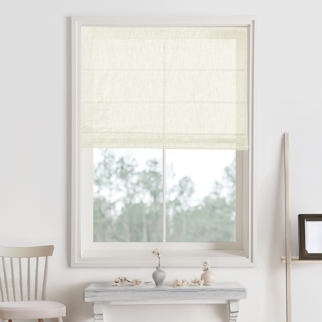 Kelly Linen Blackout Roman Shades & Blinds | Fold