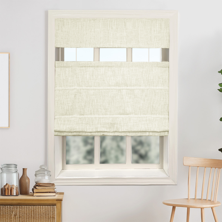 Kelly Linen No-Drill Roman Shades & Blinds | Top Down Bottom Up