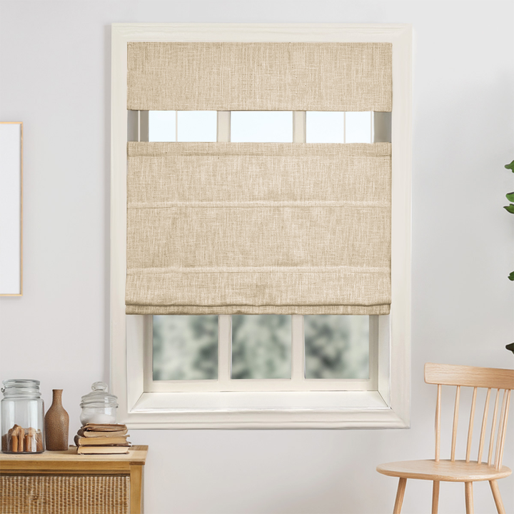 Kelly Linen No-Drill Roman Shades & Blinds | Top Down Bottom Up