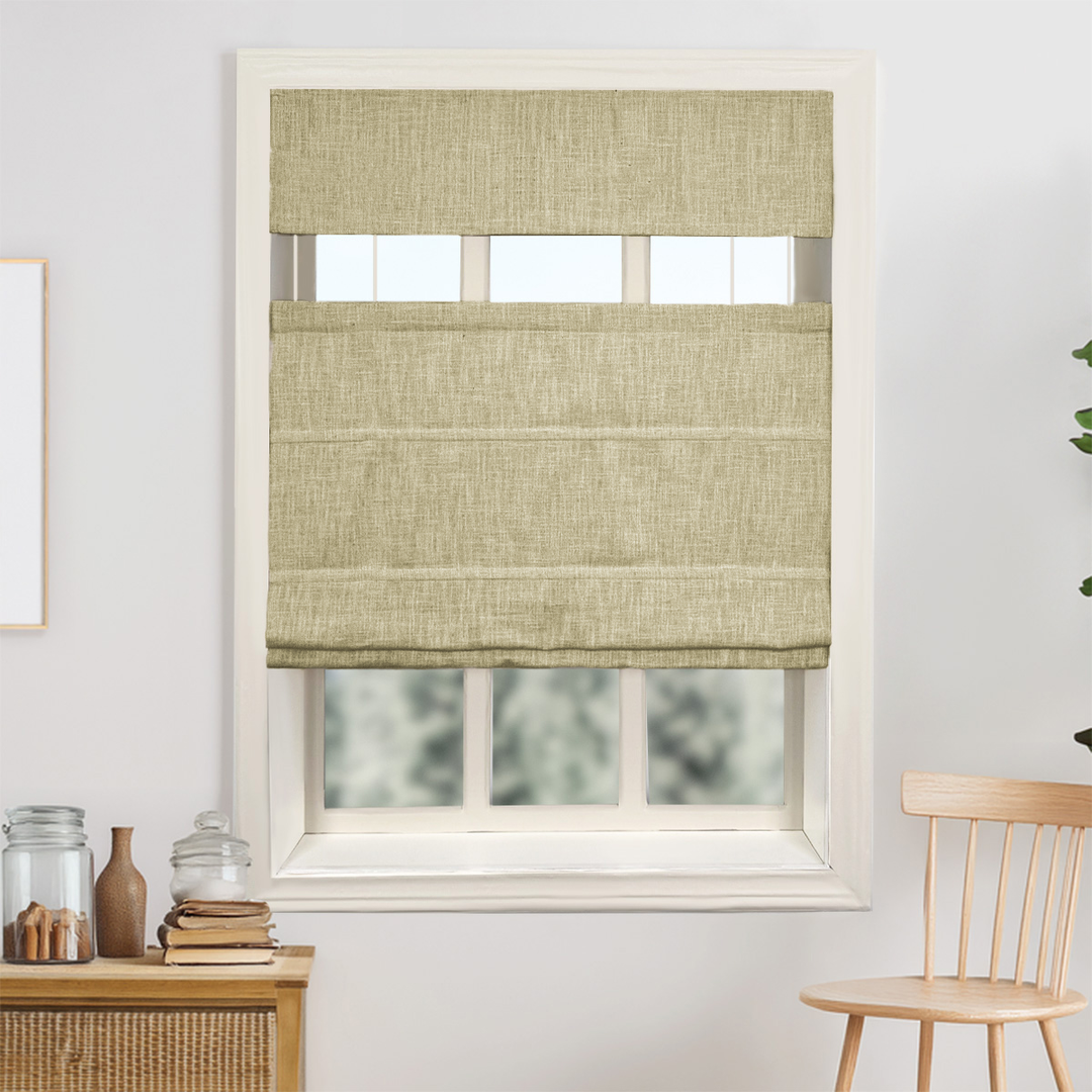 Kelly Linen No-Drill Roman Shades & Blinds | Top Down Bottom Up