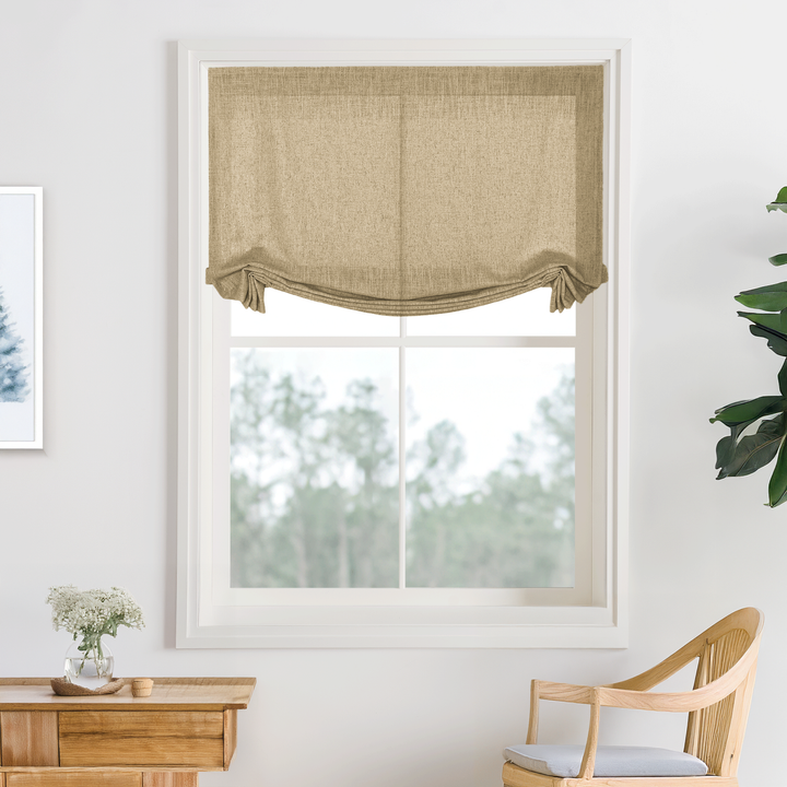 Kelly Linen Roman Shades & Blinds | Swag