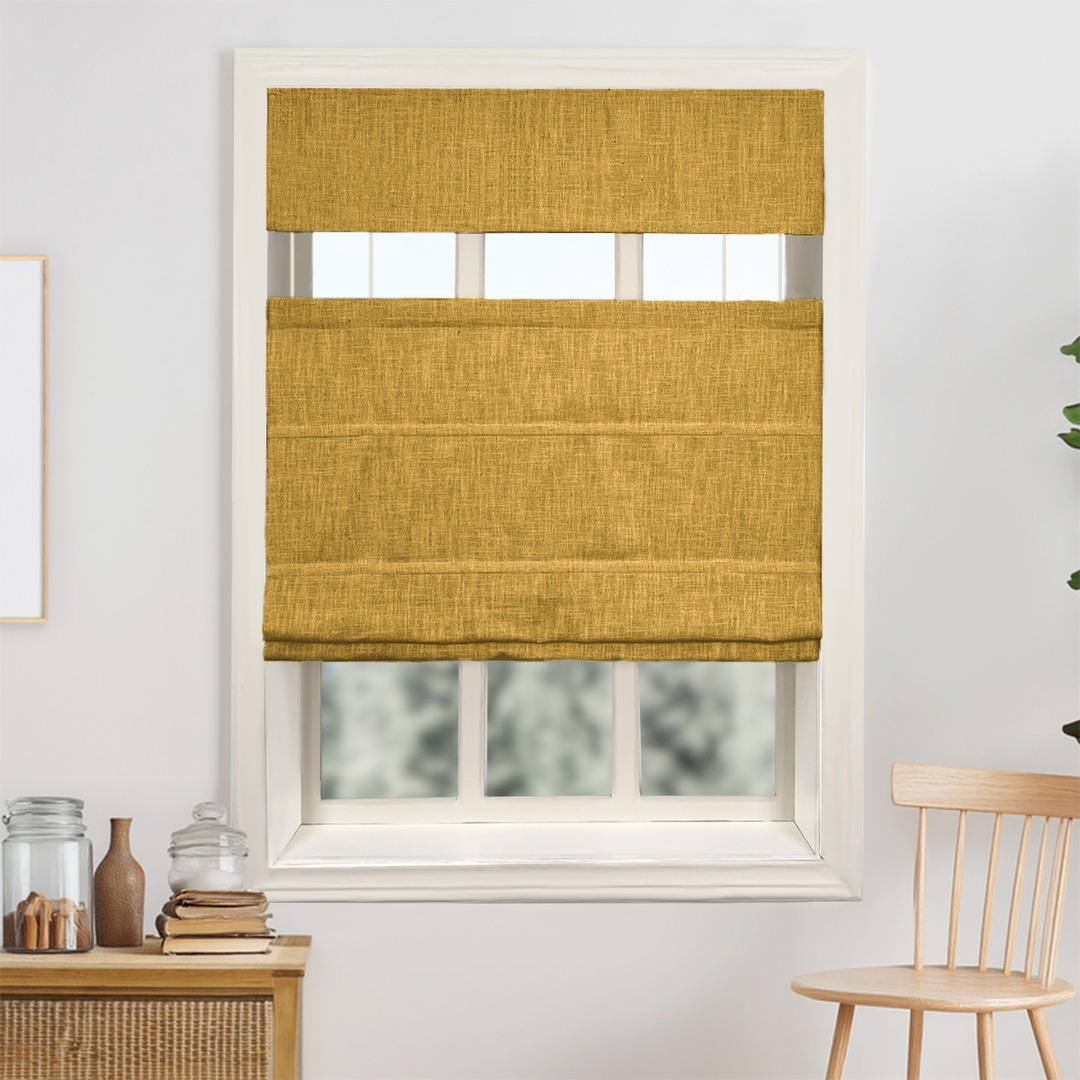 Kelly Linen No-Drill Roman Shades & Blinds | Top Down Bottom Up
