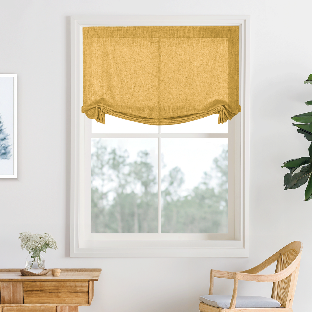 Kelly Linen Roman Shades & Blinds | Swag