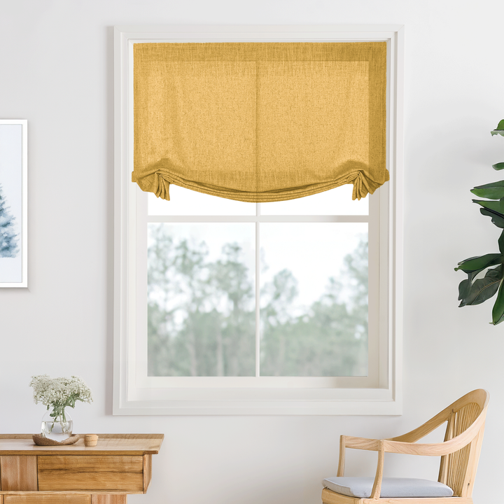 Kelly Linen Roman Shades & Blinds | Swag