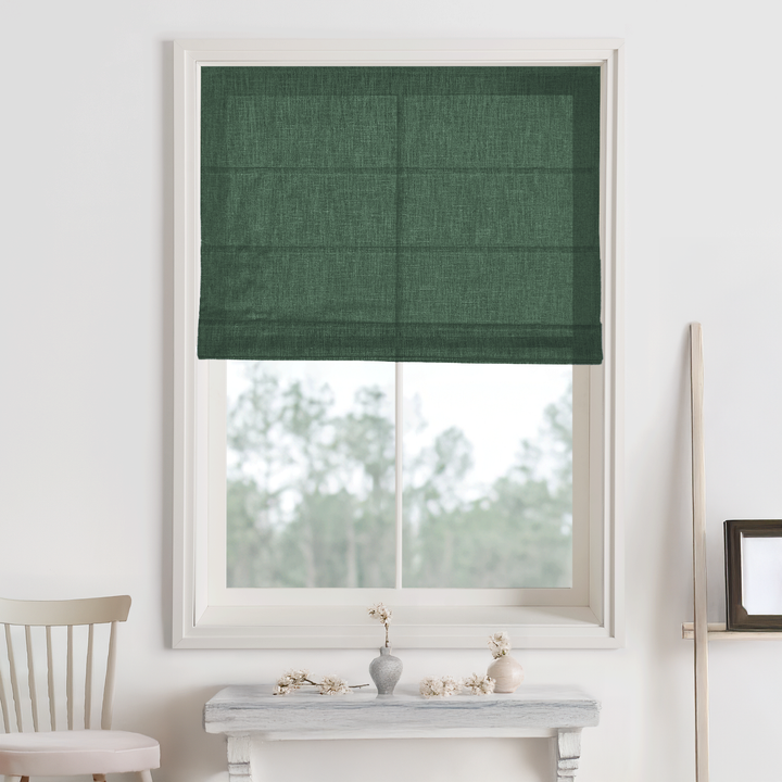 Kelly Linen Blackout Roman Shades & Blinds | Fold