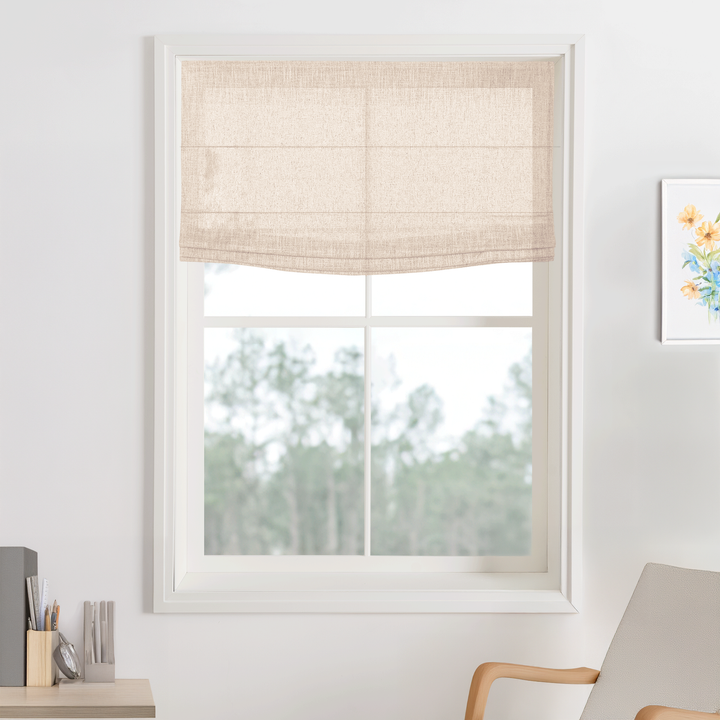 Kelly Linen Roman Shades & Blinds | Flat Fold