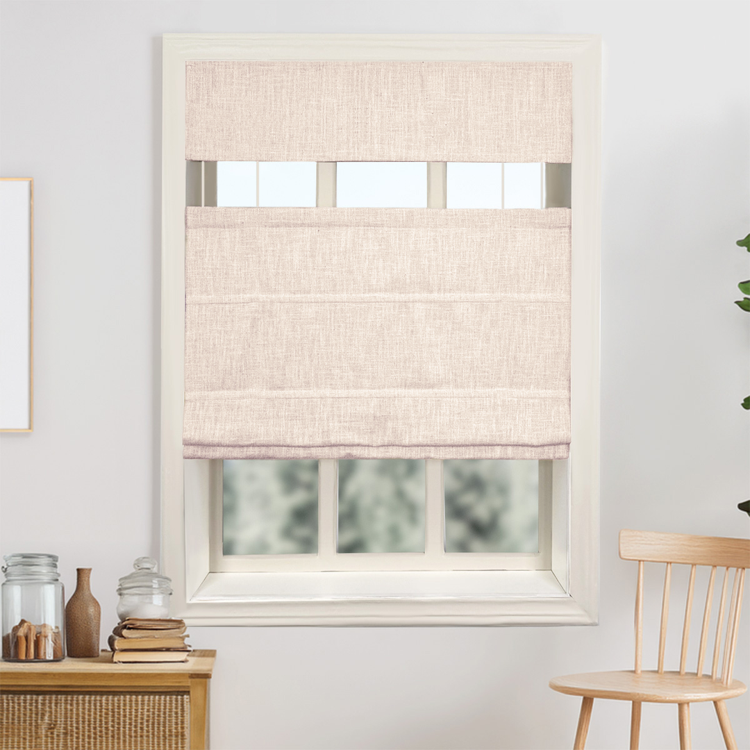 Kelly Linen No-Drill Roman Shades & Blinds | Top Down Bottom Up