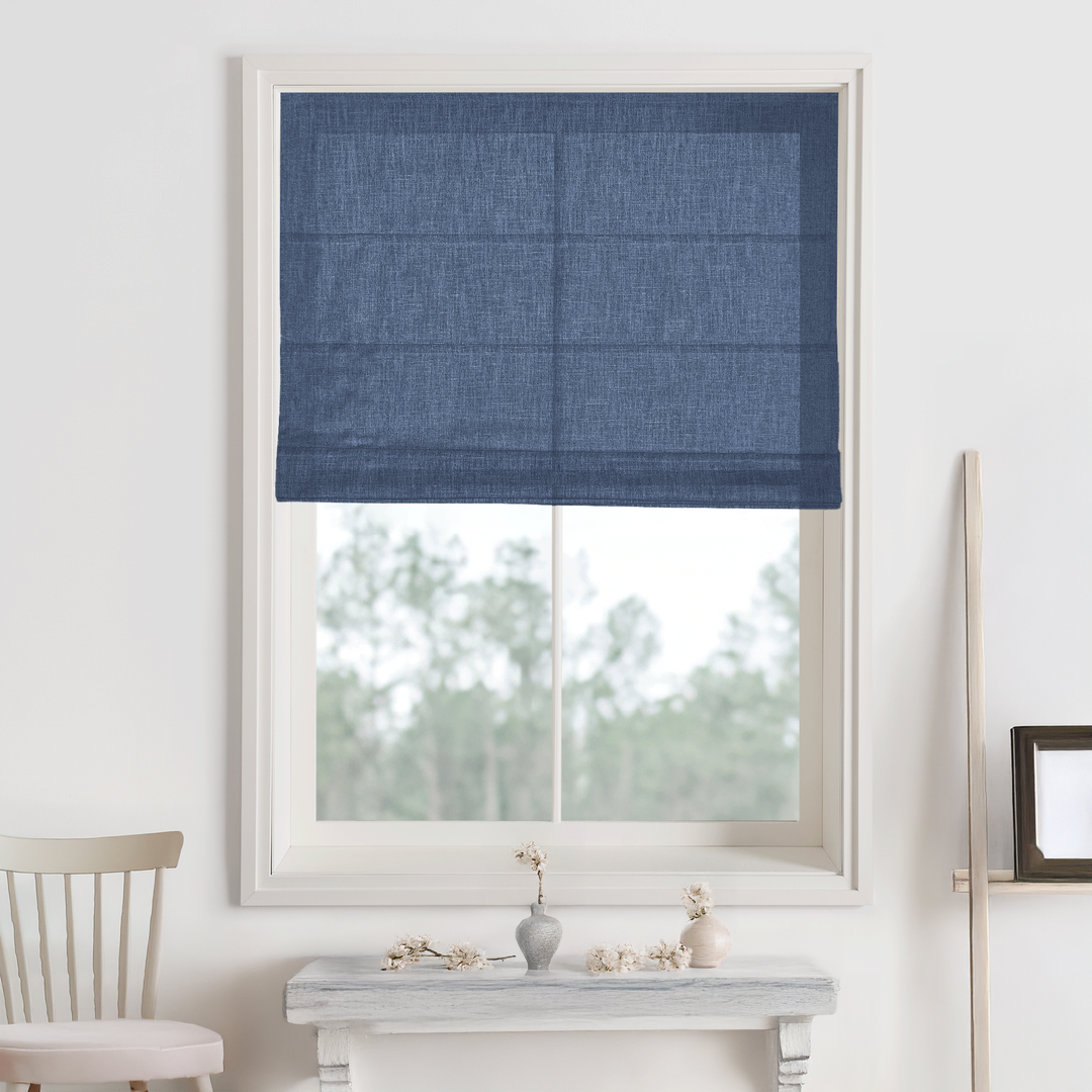 Kelly Linen Blackout Roman Shades & Blinds | Fold