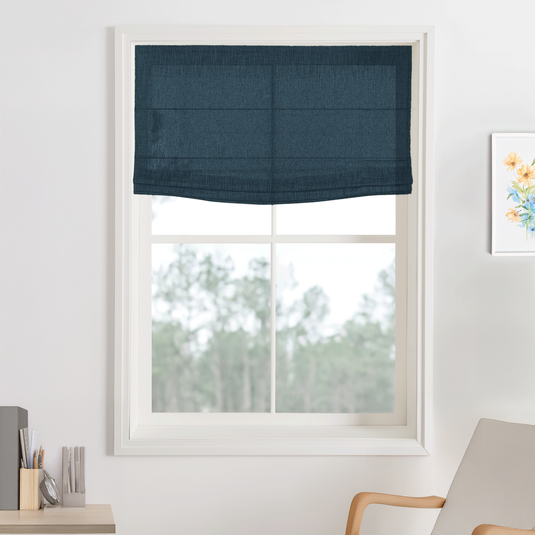 Kelly Linen Roman Shades & Blinds | Flat Fold