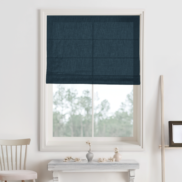Kelly Linen Blackout Roman Shades & Blinds | Fold