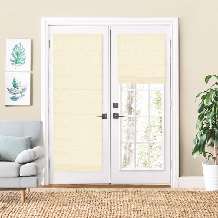 Lily Linen Roman Shades & Blinds for French Door