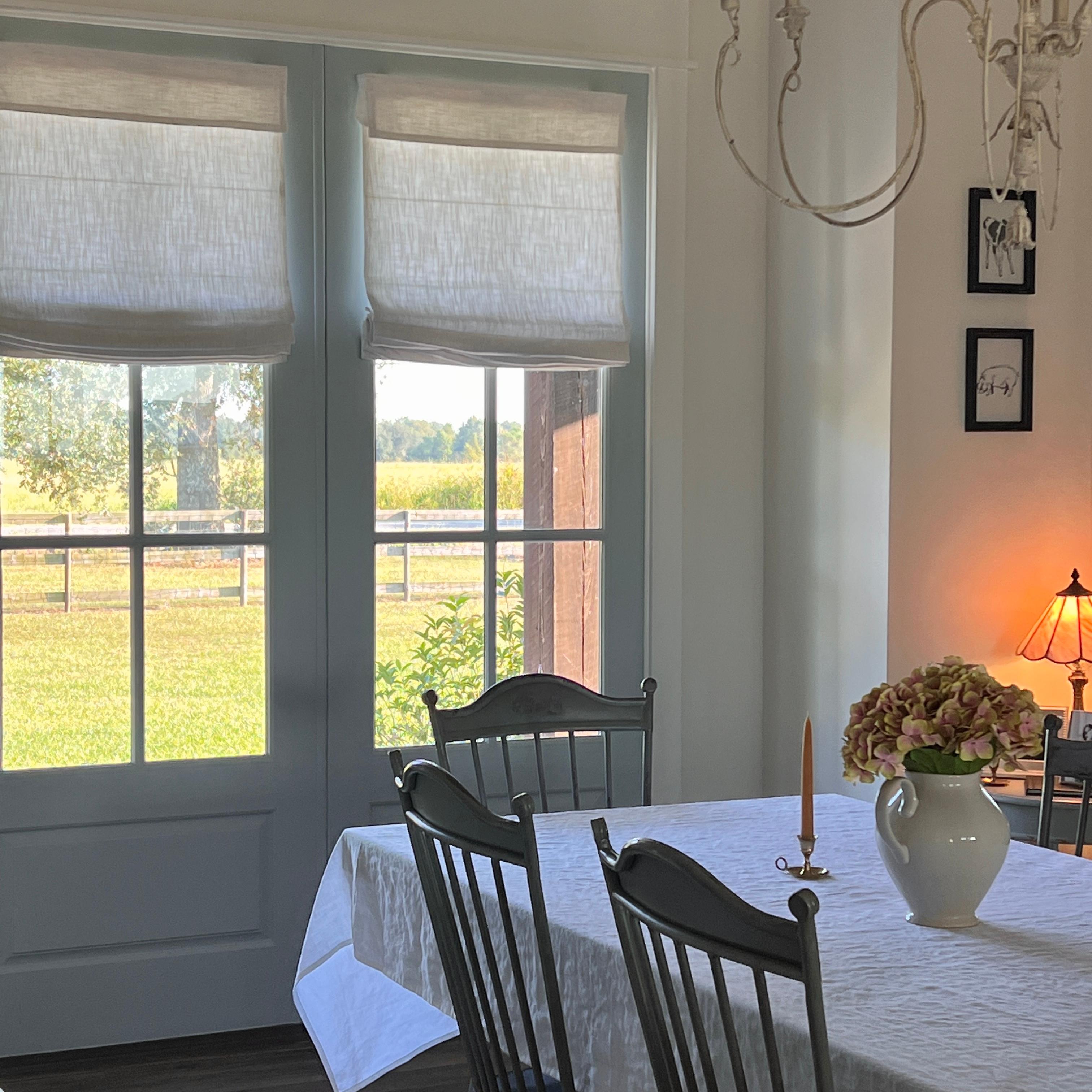 Lily Linen Roman Shades & Blinds for French Door