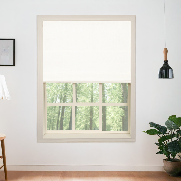 Belgian Flax Linen Blackout Roman Shades & Blinds | Fold