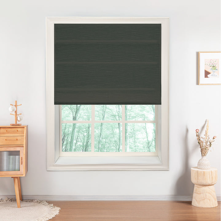 Jenna Linen Roman Shades & Blinds | Plain Fold