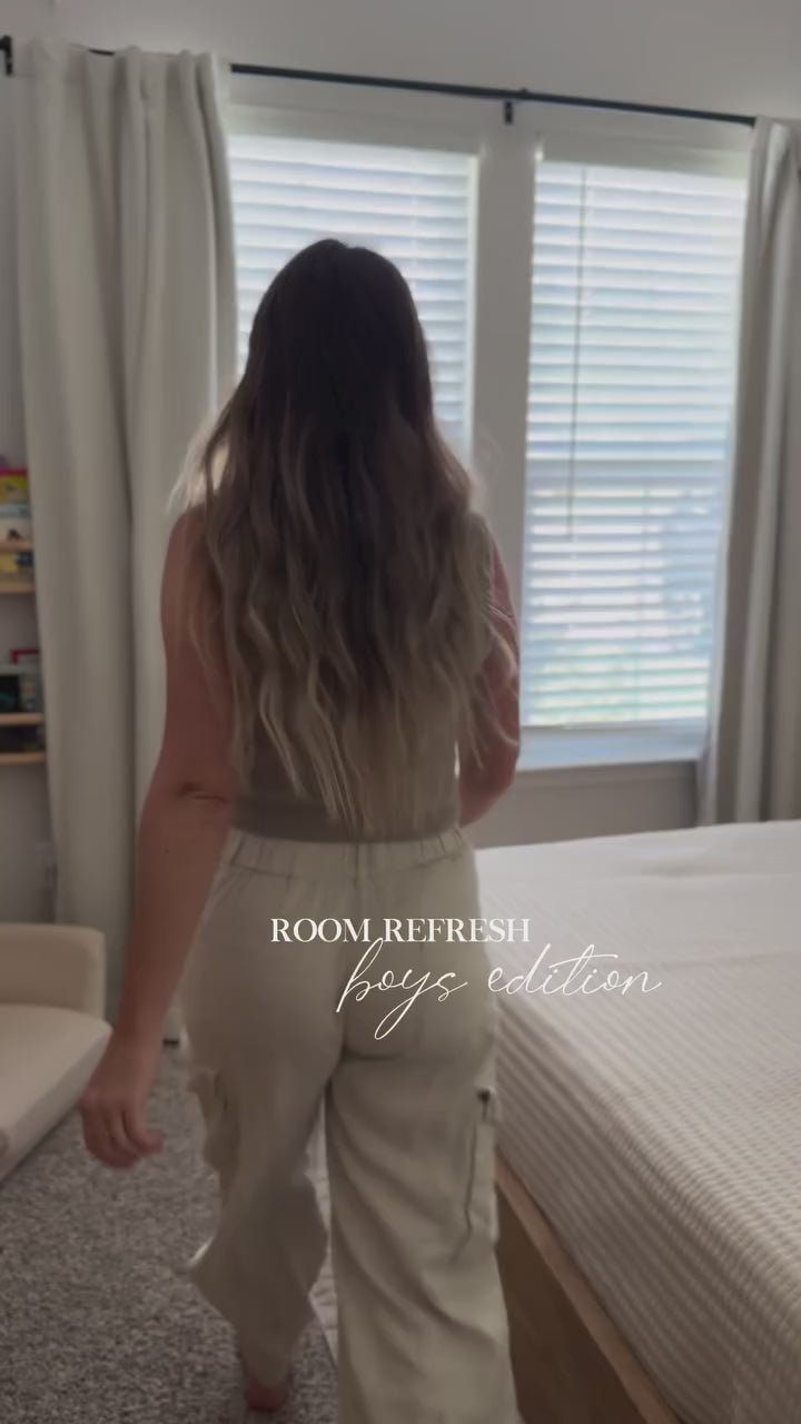 Liz Linen Herringbone Curtains & Drapes Pleated
