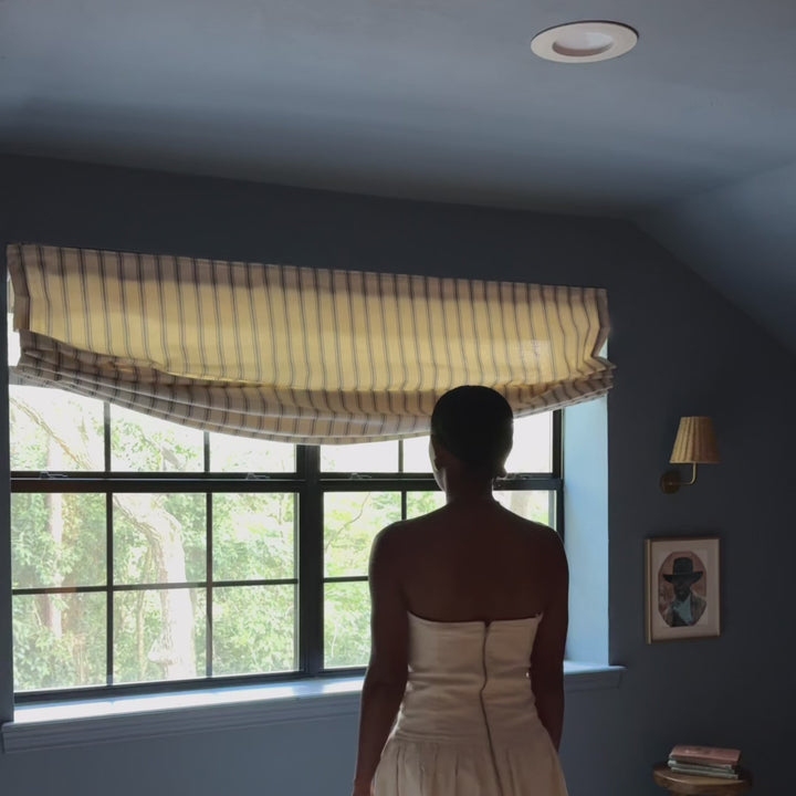 Loxley Yarn-Dyed Roman Shades & Blinds | Relaxed