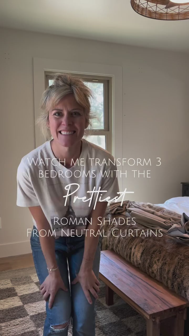 Jenna Linen No-Drill Roman Shades & Blinds | Swag
