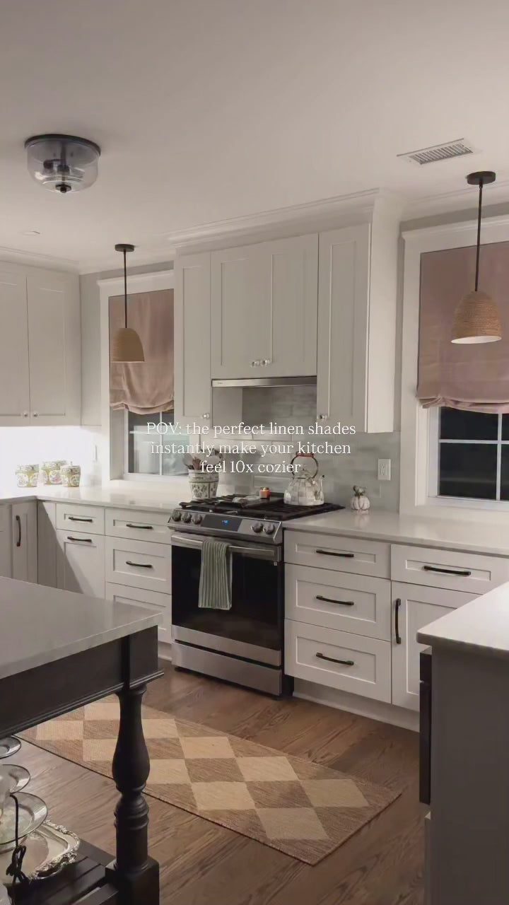 Lily Linen Roman Shades & Blinds | Relaxed