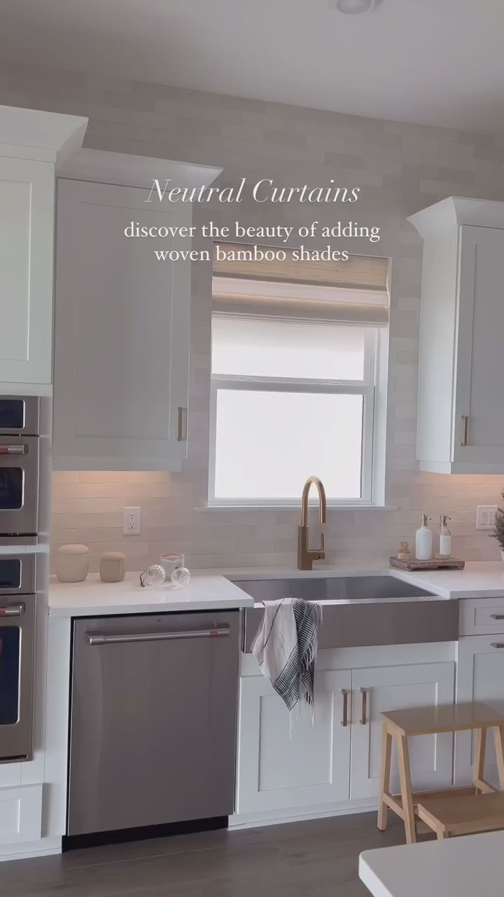 Ramie Woven Bamboo No-Drill Blinds & Shades | Ivory
