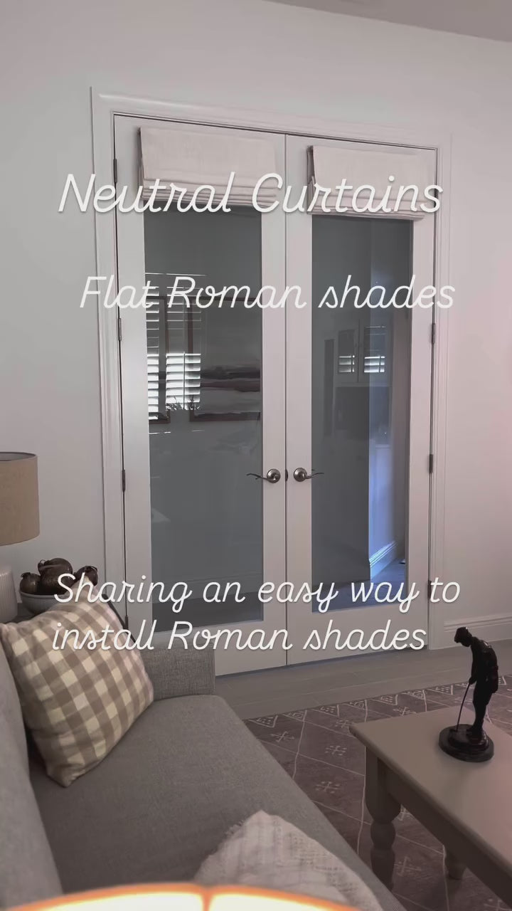 Kelly Linen Roman Shades & Blinds for French Door