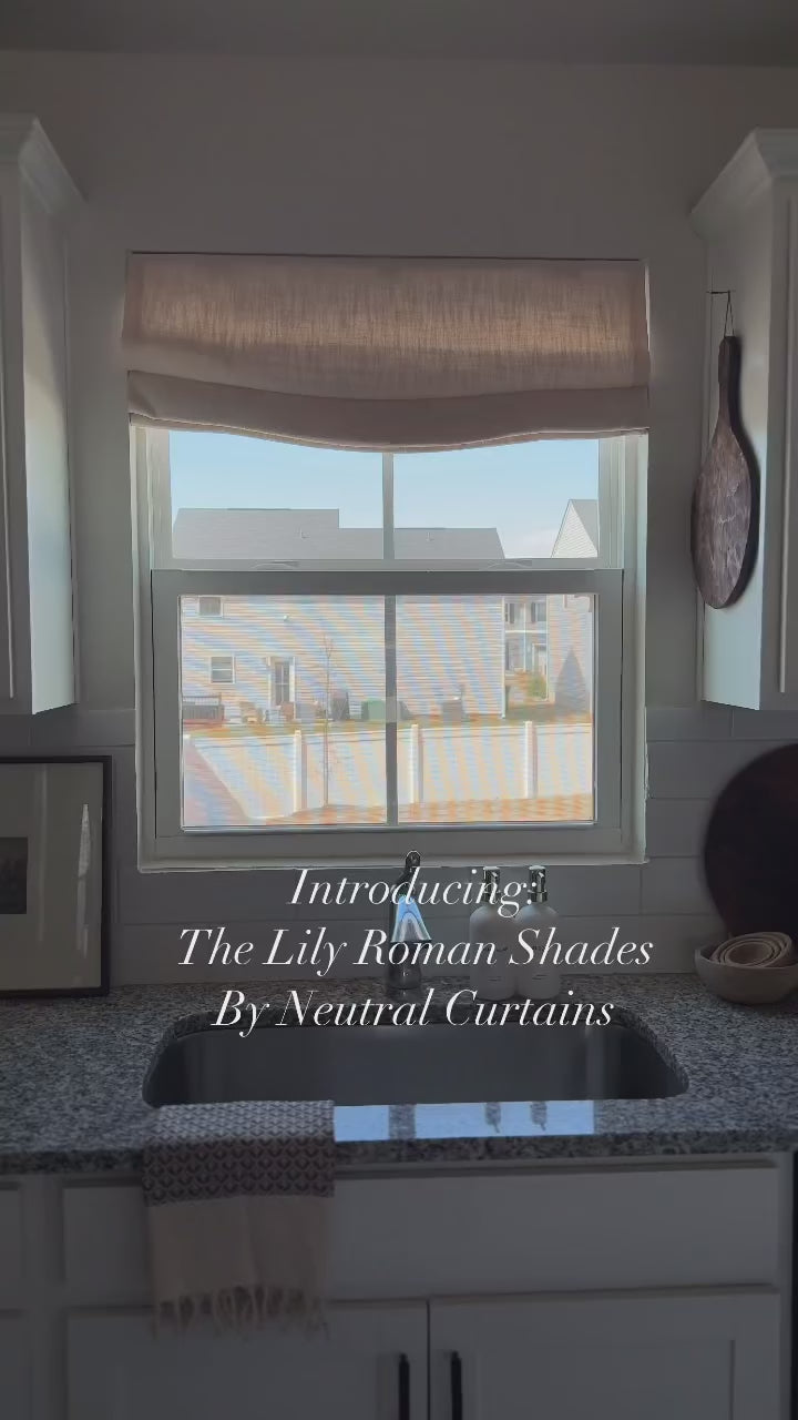Lily Linen Roman Shades & Blinds | Flat Fold