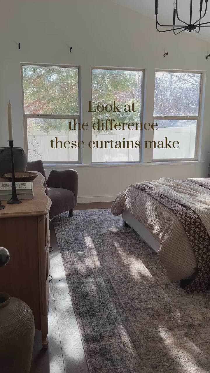 Liz Linen Herringbone Blackout Curtains & Drapes