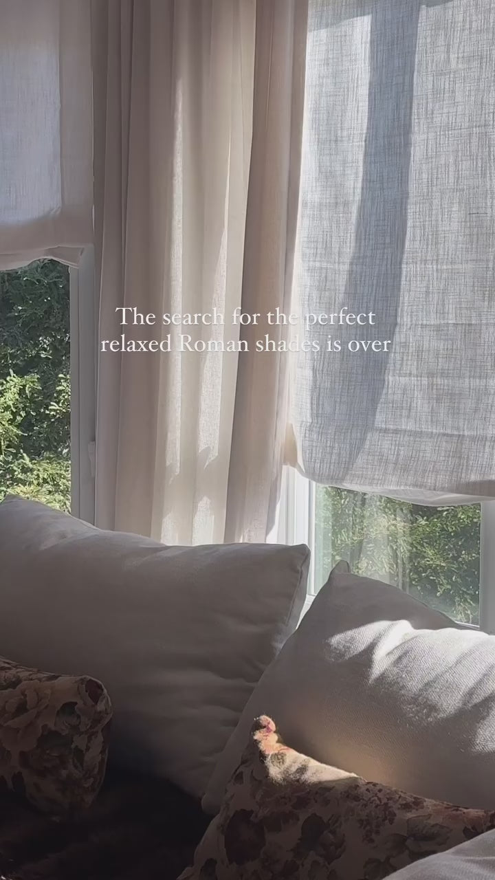 Lily Linen Flame Retardant Roman Shades & Blinds | Relaxed