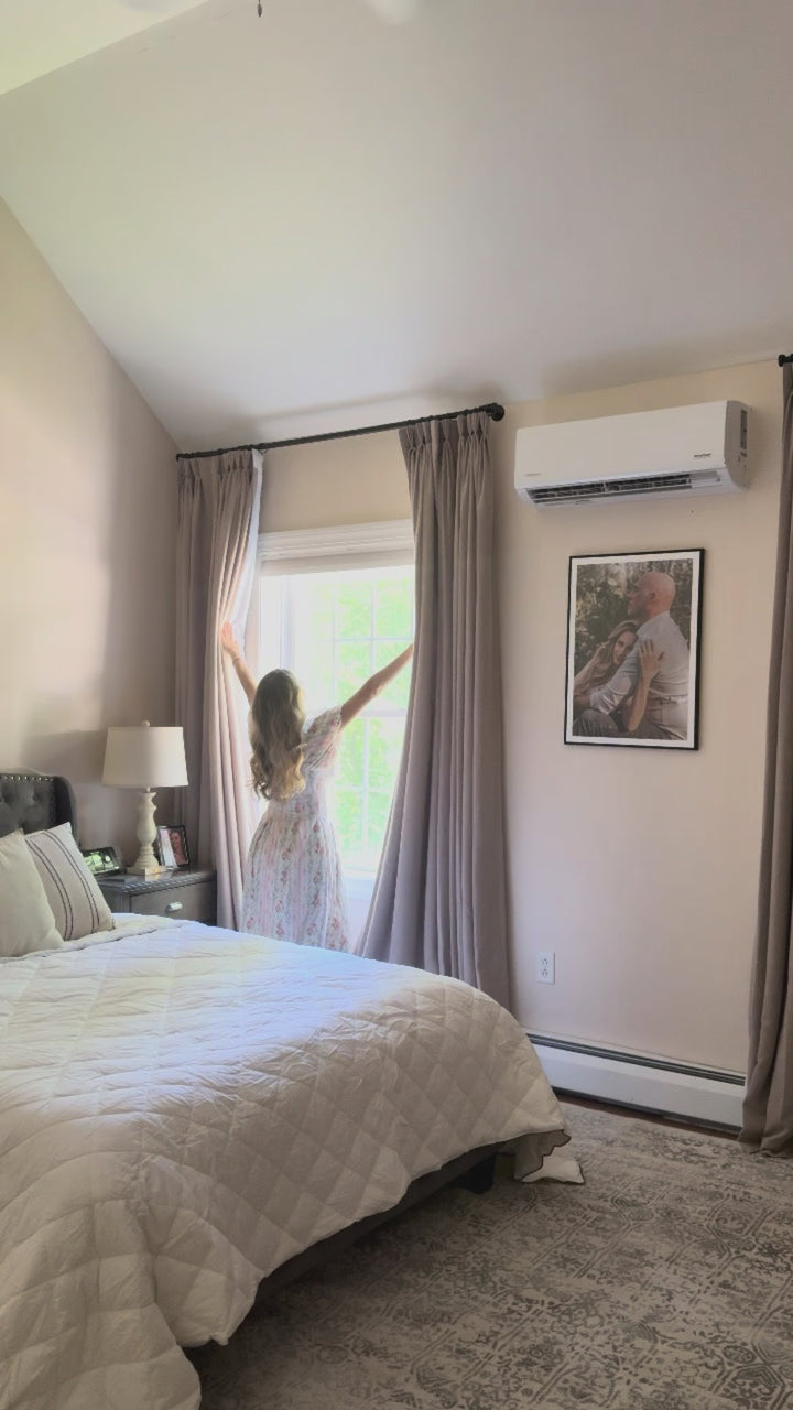 Lily Linen Curtains & Drapes Pleated
