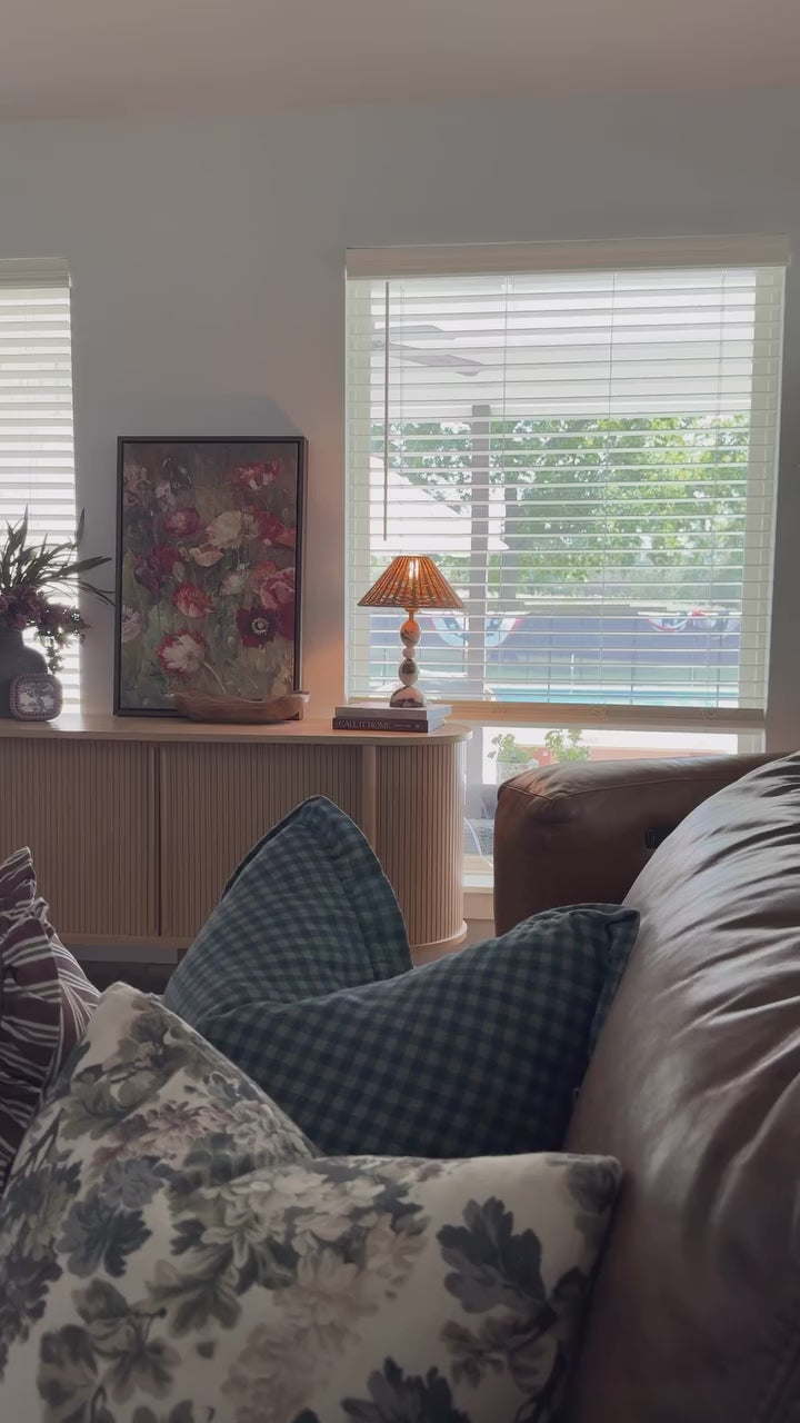 Vivienne Plaid Striped Linen Roman Shades & Blinds