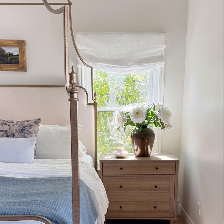 Belgian Flax Linen Roman Shades & Blinds | Relaxed