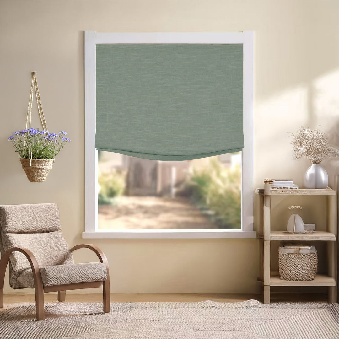 Jenna Linen Roman Shades & Blinds | Relaxed