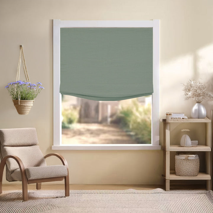 Jenna Linen Roman Shades & Blinds | Relaxed