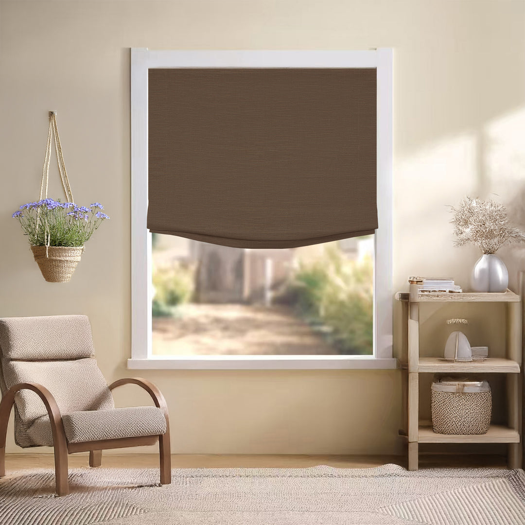 Jenna Linen Roman Shades & Blinds | Relaxed