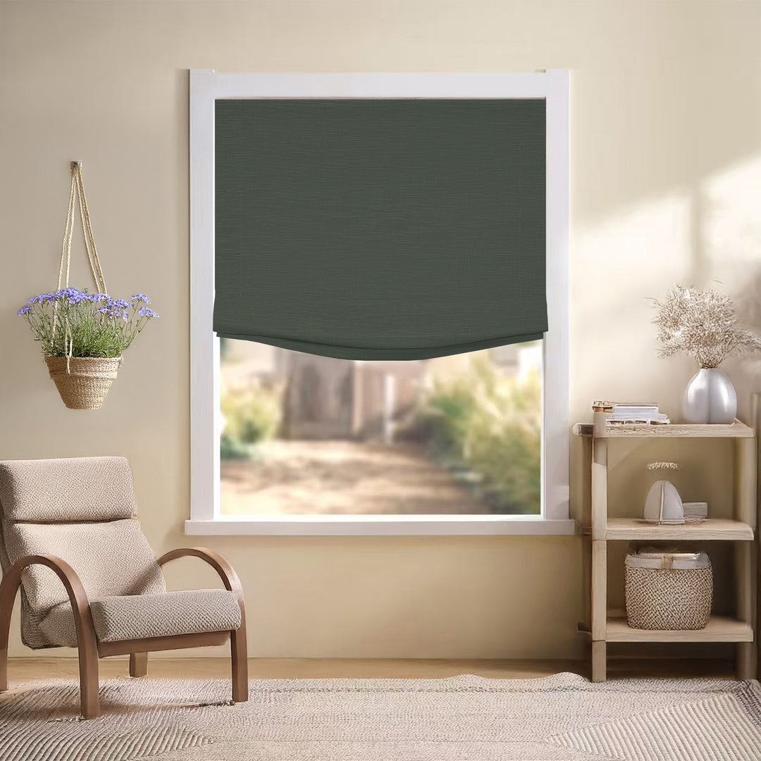 Jenna Linen Roman Shades & Blinds | Relaxed