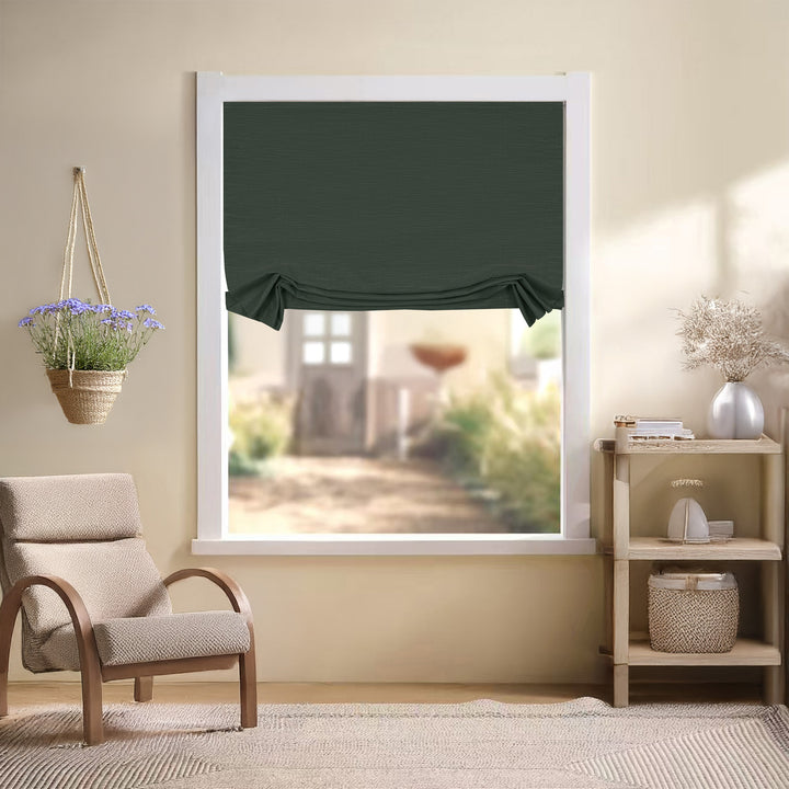 Jenna Linen No-Drill Roman Shades & Blinds | Swag