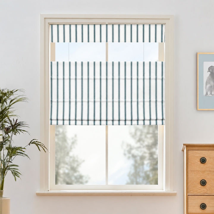 Loxley Yarn-Dyed Cotton Roman Shades & Blinds | Top Down Bottom Up