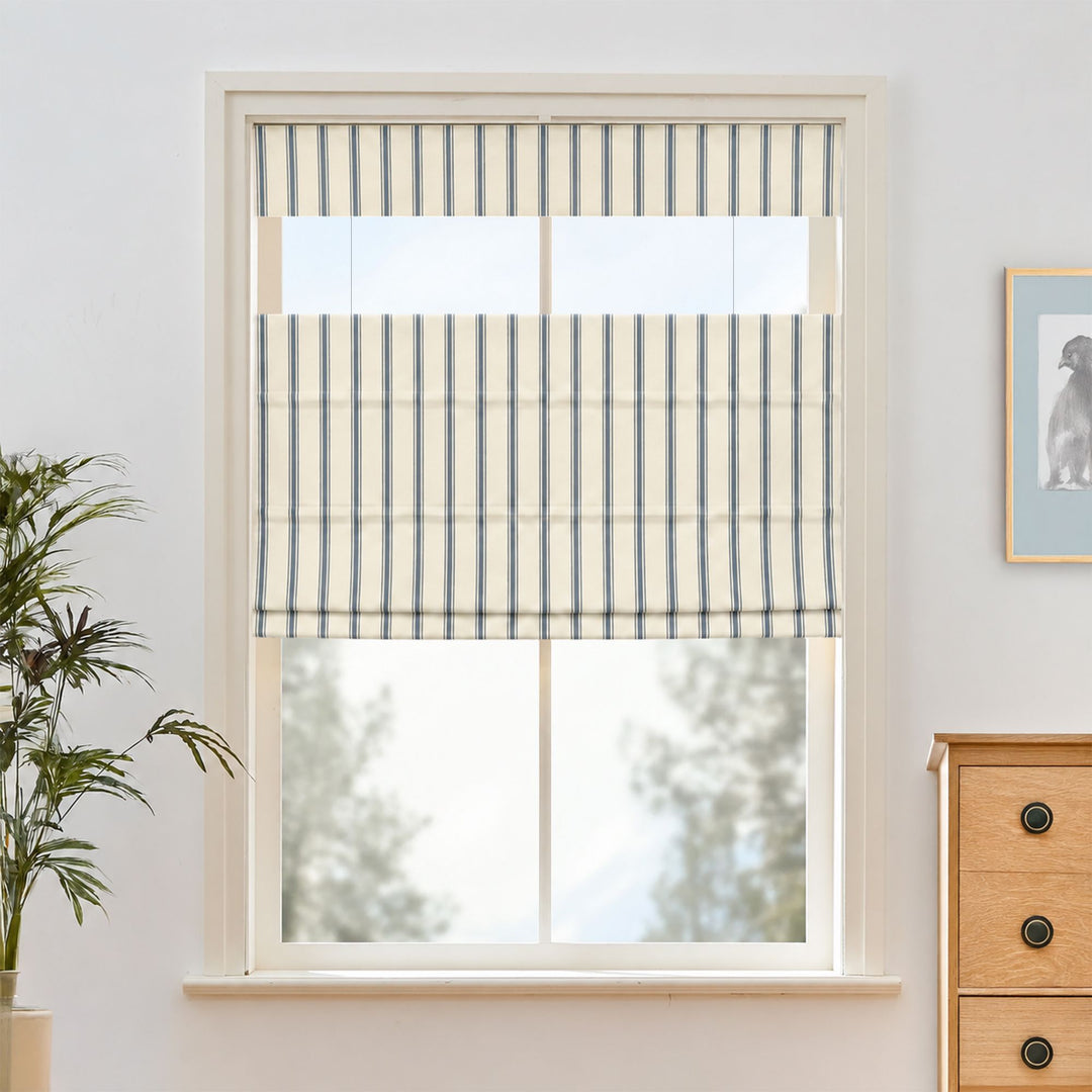 Loxley Yarn-Dyed Cotton Roman Shades & Blinds | Top Down Bottom Up