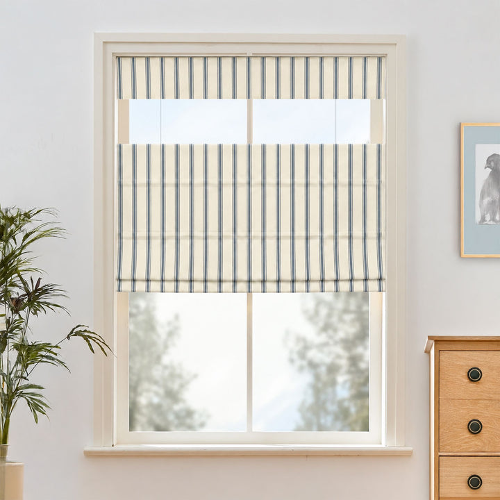 Loxley Yarn-Dyed Cotton Roman Shades & Blinds | Top Down Bottom Up