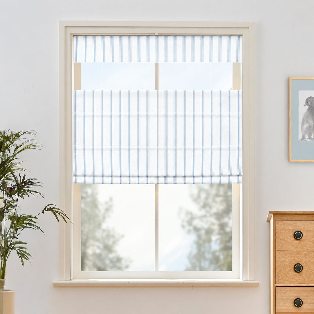 Loxley Yarn-Dyed Cotton Roman Shades & Blinds | Top Down Bottom Up